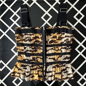 D&G Dolce & Gabbana Tiger Print Corset Top